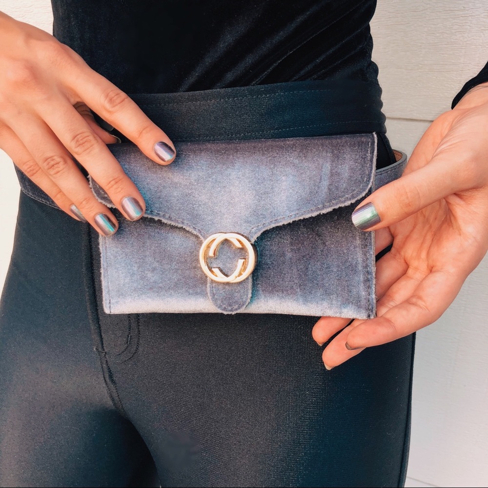 Silver Velvet Fanny Pack 🙉💕